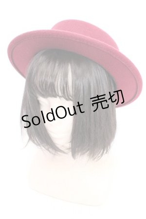 画像: m petit by misako / TT*AMリボンカンカン帽  ワイン O-26-03-05-028-LO-AC-IG-OS