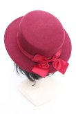 画像2: m petit by misako / TT*AMリボンカンカン帽  ワイン O-26-03-05-028-LO-AC-IG-OS (2)
