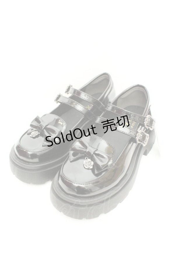 画像1: axes femme / Ｗストラップリボンローファー M クロ O-26-03-05-002-AX-SH-OW-OS (1)