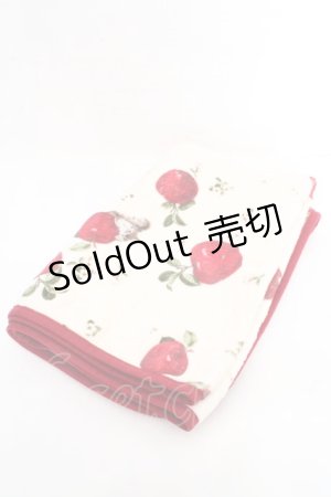 画像: PINK HOUSE / アップルブロッサム柄ブランケット  アイボリー×アカ O-26-03-05-030-LO-ZA-OW-OS