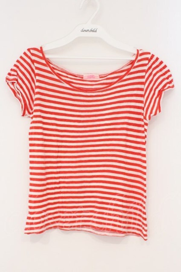 画像1: Candy stripper / ボーダーTシャツ 2 レッド×ホワイト O-26-03-06-001-0-TS-IG-OS (1)
