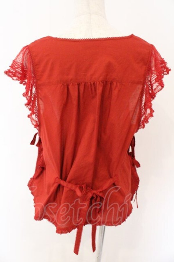 画像4: PINK HOUSE / 幸見うさぎ柄ローンタブリエ  アカ O-26-03-06-033-LO-TO-IG-OS (4)