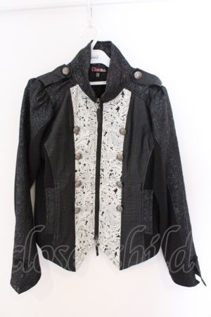 画像: Qutie Frash / ナポレオンジャケット L ブラック×シルバー O-26-03-06-036-QU-BL-IG-OS