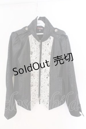 画像: Qutie Frash / ナポレオンジャケット L ブラック×シルバー O-26-03-06-036-QU-BL-IG-OS