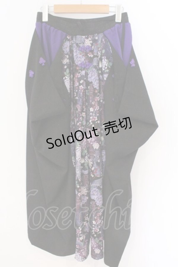 画像1: Qutie Frash / ハカマパンツ  パープル×ブラック O-26-03-06-040-QU-PA-IG-OS (1)