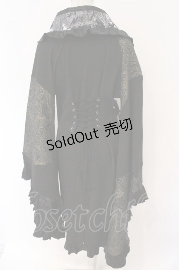 画像4: Qutie Frash / フリル着物カーディガン  ブラック×ゴールド O-26-03-06-041-QU-TO-IG-OS (4)