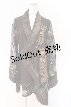 画像: Qutie Frash / 着物カーデ  ブラウン O-26-03-06-042-QU-TO-IG-OS