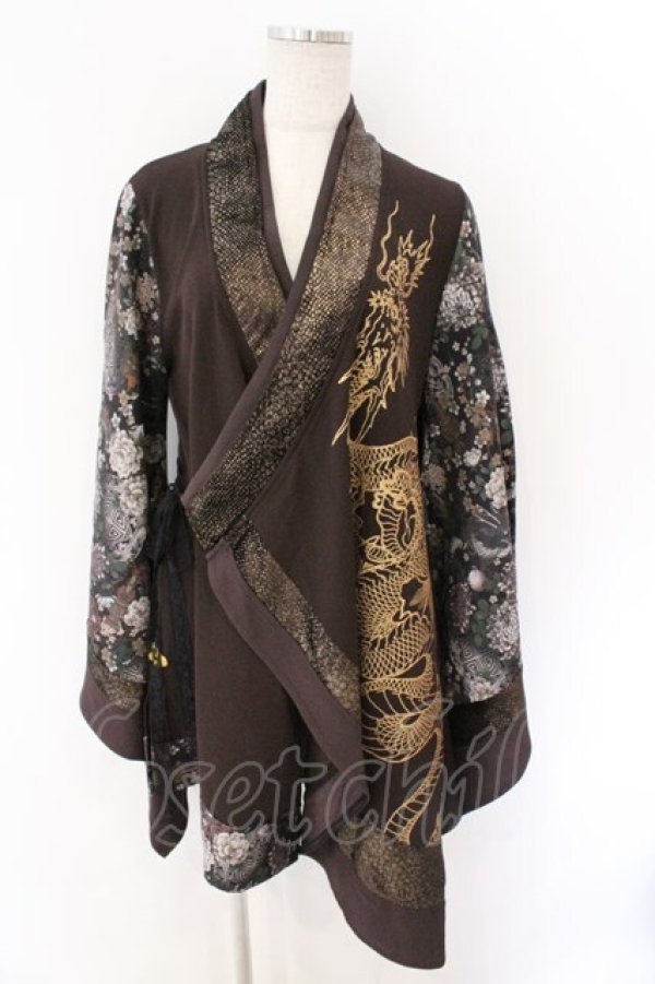 画像1: Qutie Frash / 着物カーデ  ブラウン O-26-03-06-042-QU-TO-IG-OS (1)