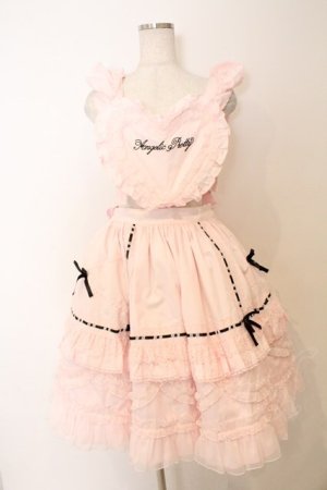 画像: Angelic Pretty / Heart胸あて付スカート  ピンク O-26-03-06-005-AP-SK-IG-OS