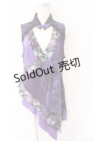 画像: Qutie Frash / チャイナチュニック  パープル O-26-03-06-046-QU-TO-IG-OS