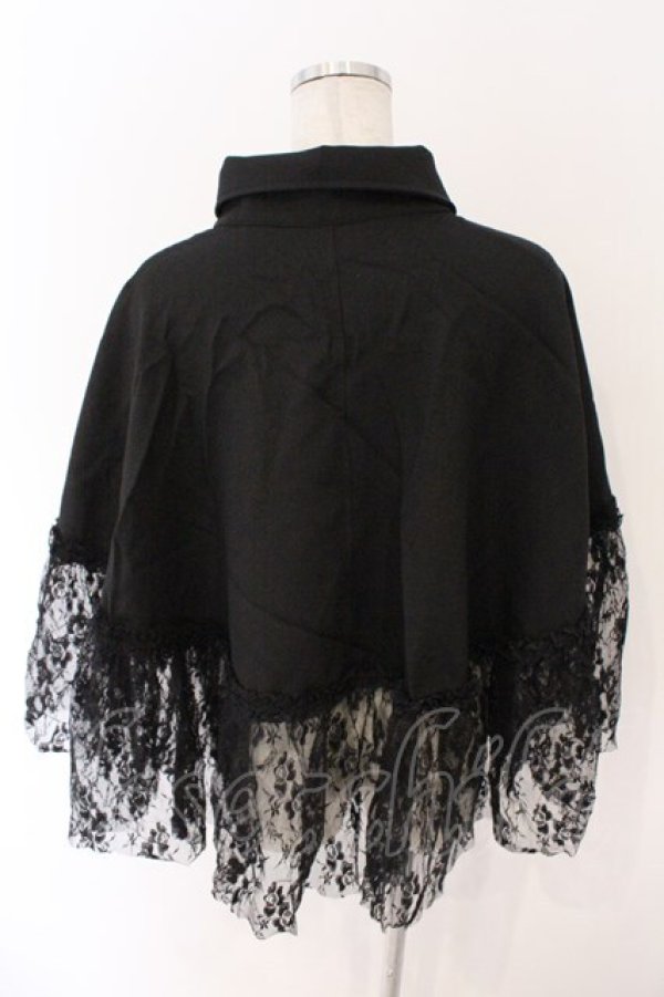 画像2: Qutie Frash / 2022-黒華-レースポンチョ  ブラック O-26-03-06-053-QU-JA-IG-OS (2)