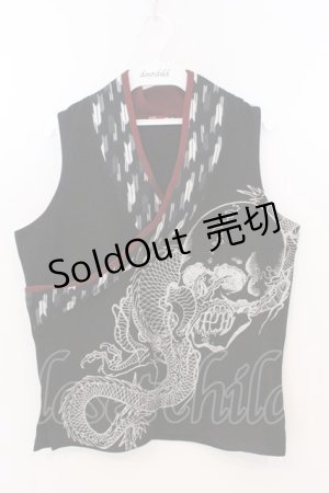 画像: Qutie Frash / 2021プレミアム銀麗-GINREI-インナータンクT  ブラック×矢絣柄 O-26-03-06-054-QU-TO-IG-OS