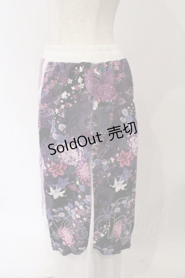 画像3: Qutie Frash / 和柄ロングスカート  ホワイト×パープル O-26-03-06-055-QU-SK-IG-OS (3)