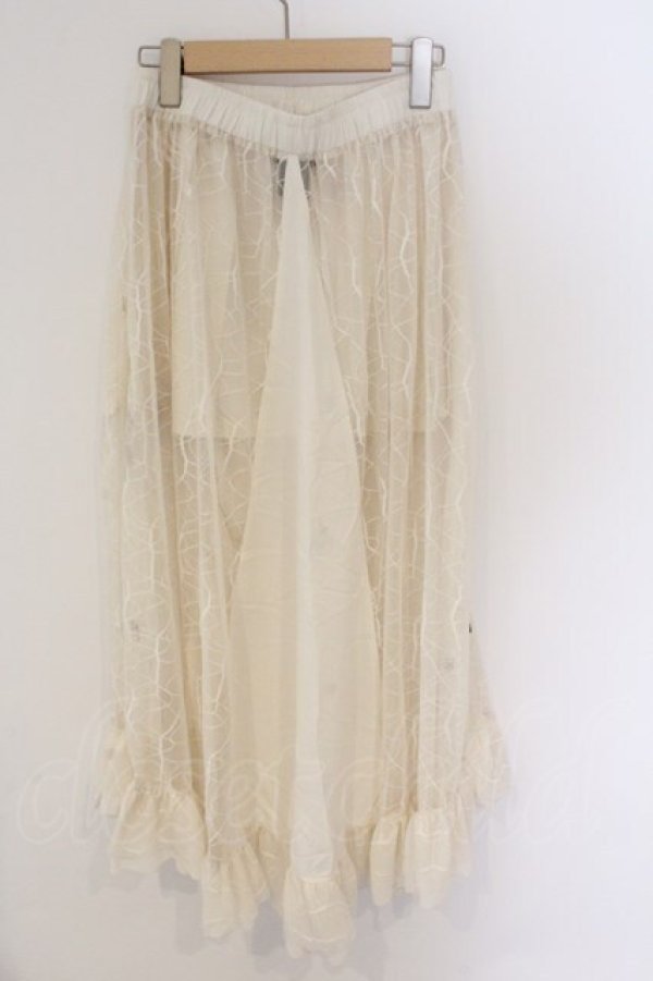 画像2: Qutie Frash / メッシュラップスカート  ホワイト O-26-03-06-056-QU-SK-IG-OS (2)