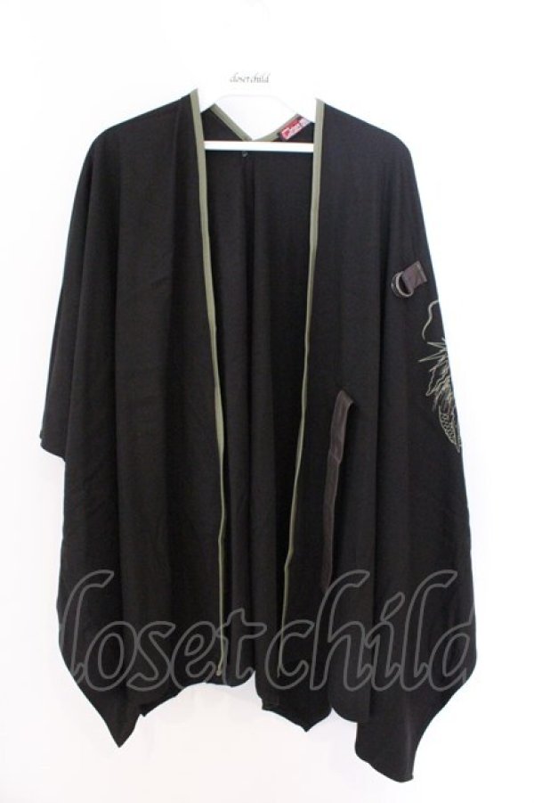 画像1: Qutie Frash / 2025GW ノベルティ万能ポンチョ  ブラック×カーキ O-26-03-06-057-QU-TO-IG-OS (1)