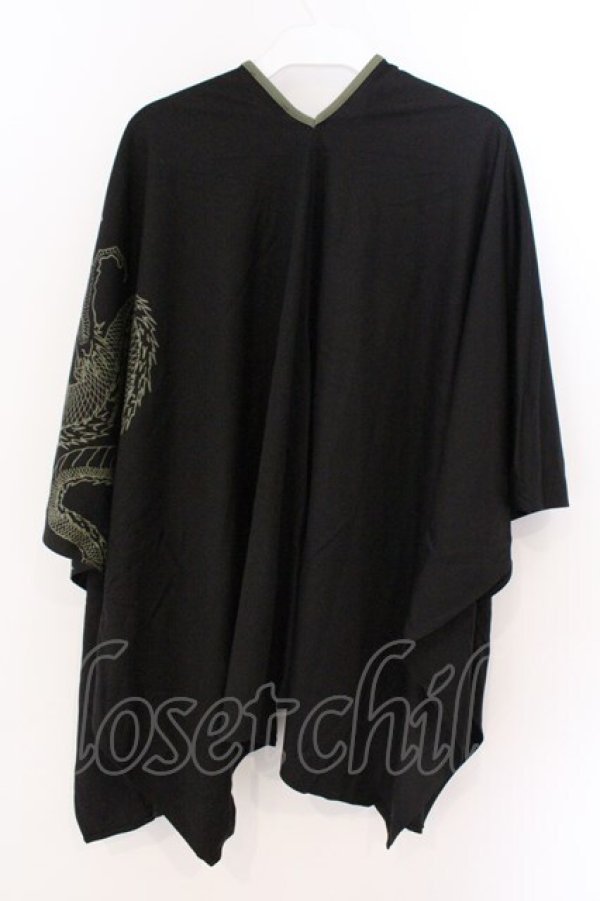 画像3: Qutie Frash / 2025GW ノベルティ万能ポンチョ  ブラック×カーキ O-26-03-06-057-QU-TO-IG-OS (3)