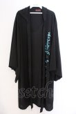 画像1: Deorart / 着物袖 フードつきロングカーディガン(百目鬼) F ブラック×ブルー O-26-03-06-059-PU-OP-IG-OS (1)