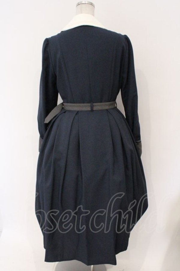 画像4: Innocent World / トレンチコート風コートワンピース L ネイビー×グレー O-26-03-06-063-IW-OP-IG-OS (4)