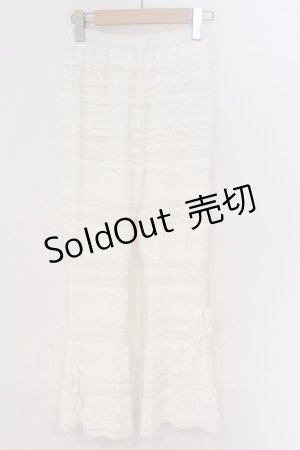 画像: merry jenny / リボンレースフレアパンツ  シロ O-26-03-06-066-LO-PA-IG-OS