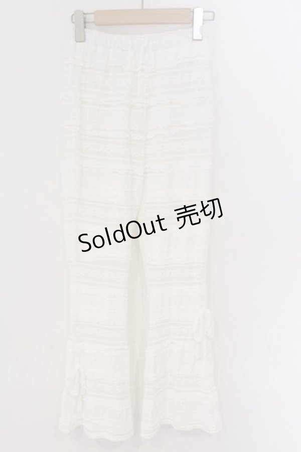 画像1: merry jenny / リボンレースフレアパンツ  シロ O-26-03-06-066-LO-PA-IG-OS (1)