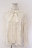 画像1: PINK HOUSE / はしごレースリボンブラウス  アイボリー O-26-03-06-070-LO-BL-IG-OS (1)