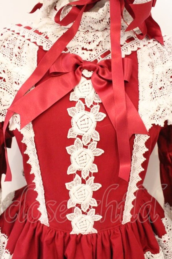 画像2: BABY,THE STARS SHINE BRIGHT / エリザベスワンピース＆ヘッドドレスセット  えんじ O-26-03-06-007-BA-OP-IG-OS (2)