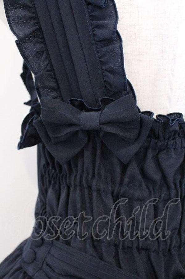 画像4: metamorphose / ピンタックティアードジャンパースカート  ネイビー O-26-03-06-008-ME-OP-IG-OS (4)