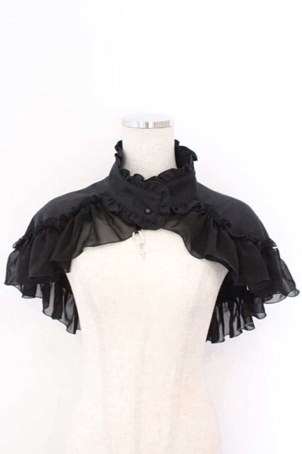 画像1: MARBLE / ゴシック調十字架付き立ち衿ケープ  ブラック O-26-03-06-010-GO-JA-IG-OS (1)