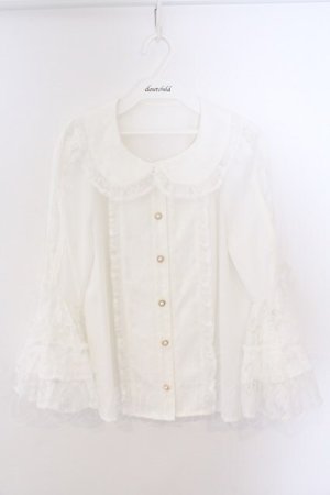 画像: axes femme kawaii / レーシー姫袖ブラウス M シロ O-26-03-06-012-AX-BL-IG-OS