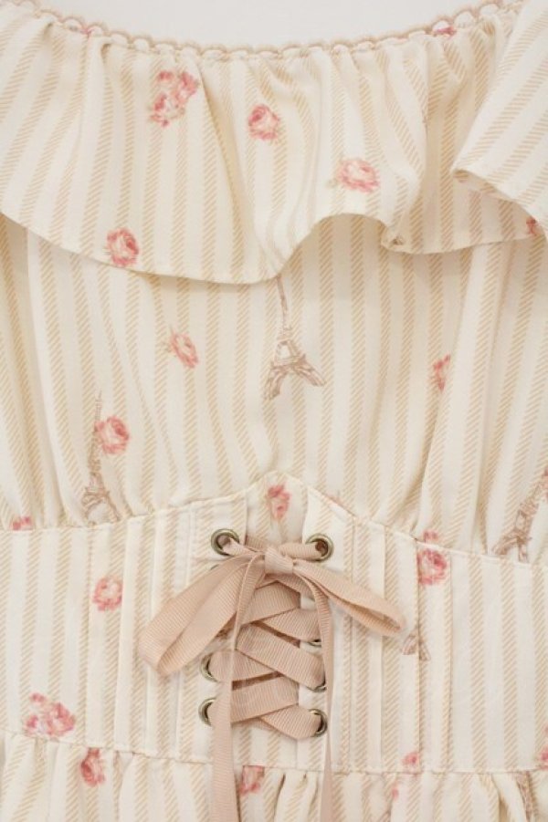 画像2: LIZ LISA / エッフェル塔×メッセージ柄ワンピース  アイボリー O-26-03-06-002-LO-OP-IG-OS (2)