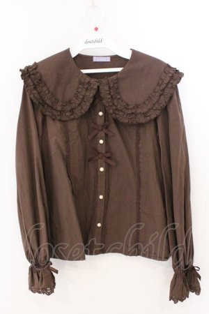 画像: axes femme kawaii / 丸襟コットンブラウス M ブラウン O-26-03-06-015-AX-BL-IG-OS