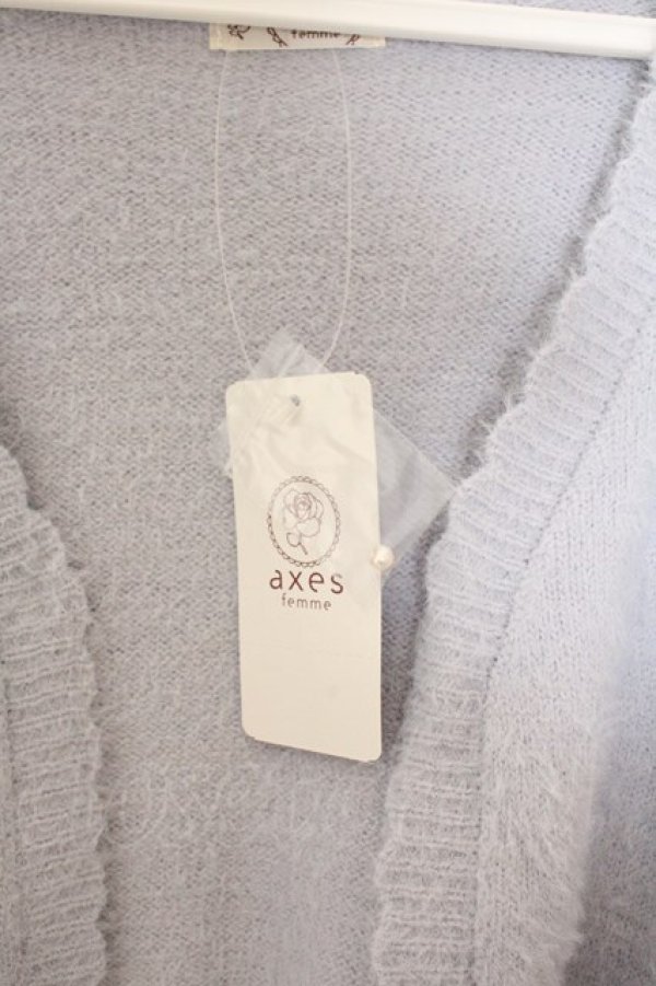 画像2: axes femme / 薔薇付カーデ×インナーセット F ブルー O-26-03-06-018-AX-TO-OW-OS (2)