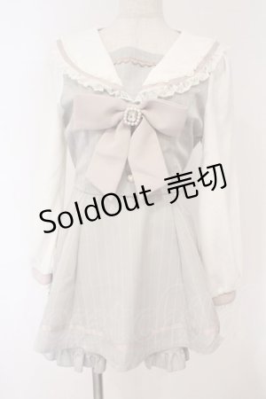 画像: LIZ LISA / セーラーカラーセットアップ  グレー×シロ O-26-03-06-003-LO-OP-IG-OS