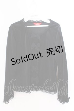 画像: PINK HOUSE / ベロアチュールレースカーディガン M クロ O-26-03-06-026-LO-TO-OW-OS