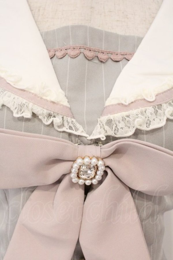 画像2: LIZ LISA / セーラーカラーセットアップ  グレー×シロ O-26-03-06-003-LO-OP-IG-OS (2)