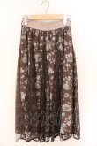 画像1: axes femme / 薔薇柄チュール×レース重ねスカート F ブラウン O-26-03-06-030-AX-SK-OW-OS (1)