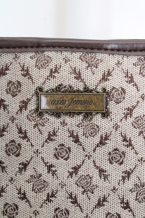 画像2: axes femme / 異素材コンビトートバッグ  ブラウン系 O-26-03-07-034-AX-BG-OW-OS (2)