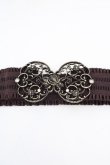 画像1: axes femme / 立体バラ×蝶ゴムベルト  ブラウン×ゴールド O-26-03-07-043-AX-ZA-IG-OS (1)