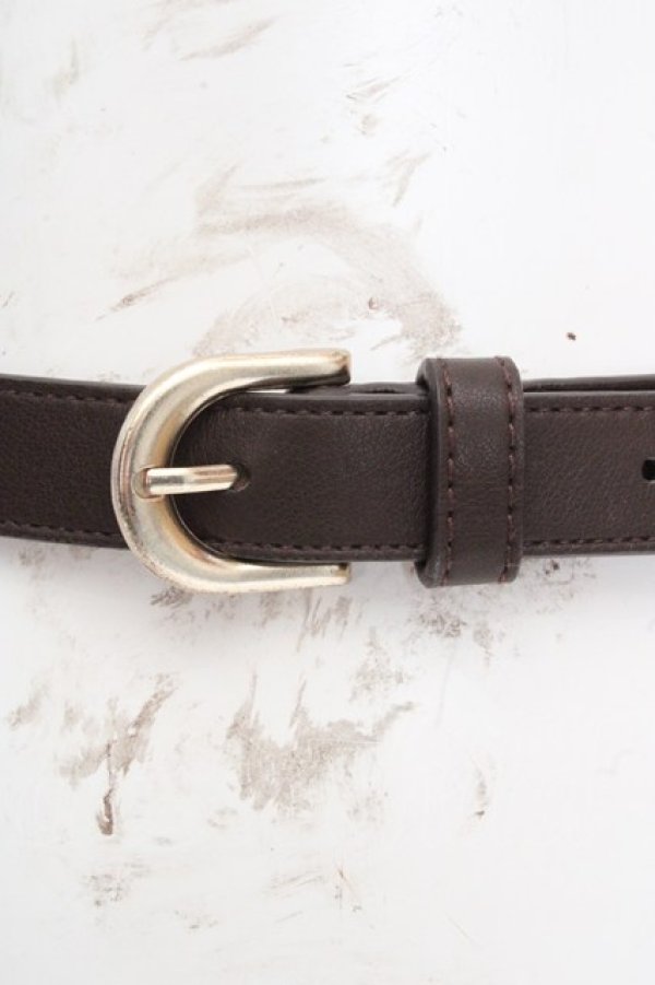 画像2: Fi.n.t / フェイクレザーベルト  ブラウン O-26-03-07-045-CA-ZA-IG-OS (2)