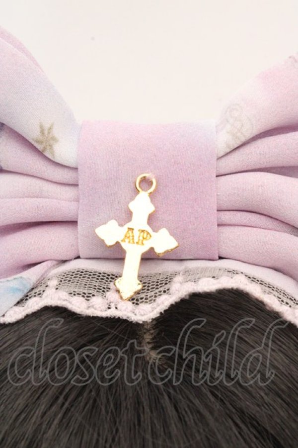 画像2: Angelic Pretty / Cecilia Crossカチューシャ  ピンク O-26-03-07-050-AP-AC-IG-OS (2)