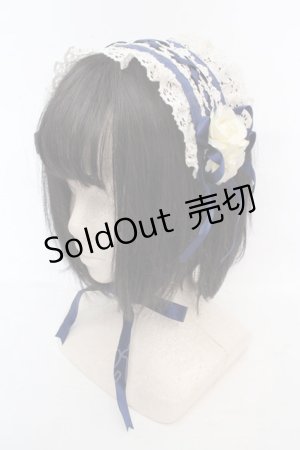 画像: Innocent World / クロスリボンヘッドドレス  ブルー×生成り O-26-03-07-053-IW-AC-IG-OS