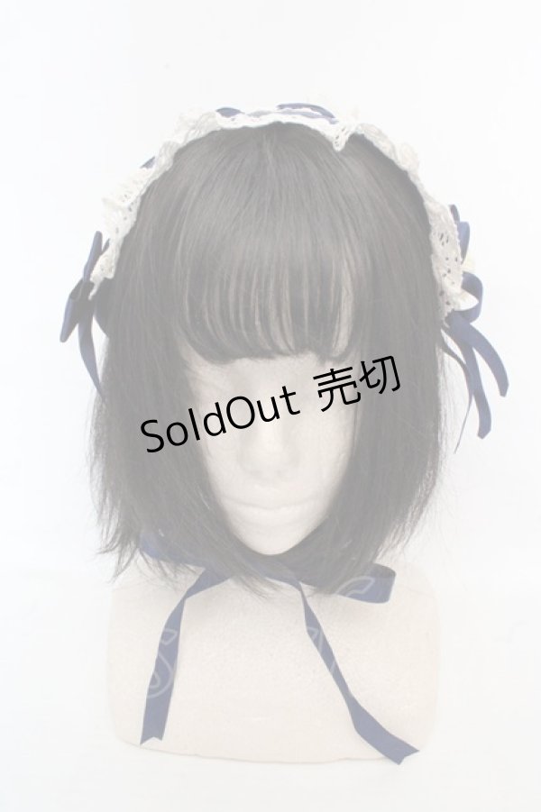 画像2: Innocent World / クロスリボンヘッドドレス  ブルー×生成り O-26-03-07-053-IW-AC-IG-OS (2)