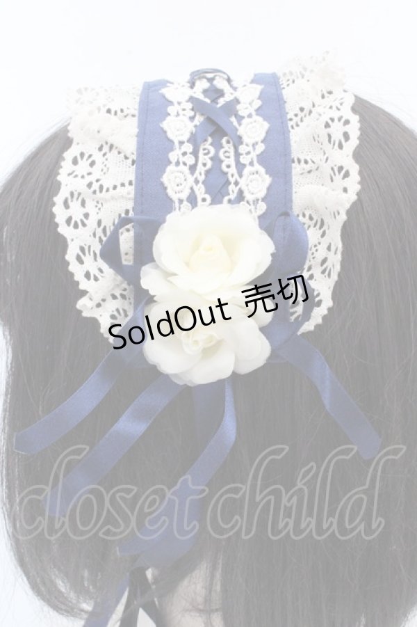 画像3: Innocent World / クロスリボンヘッドドレス  ブルー×生成り O-26-03-07-053-IW-AC-IG-OS (3)