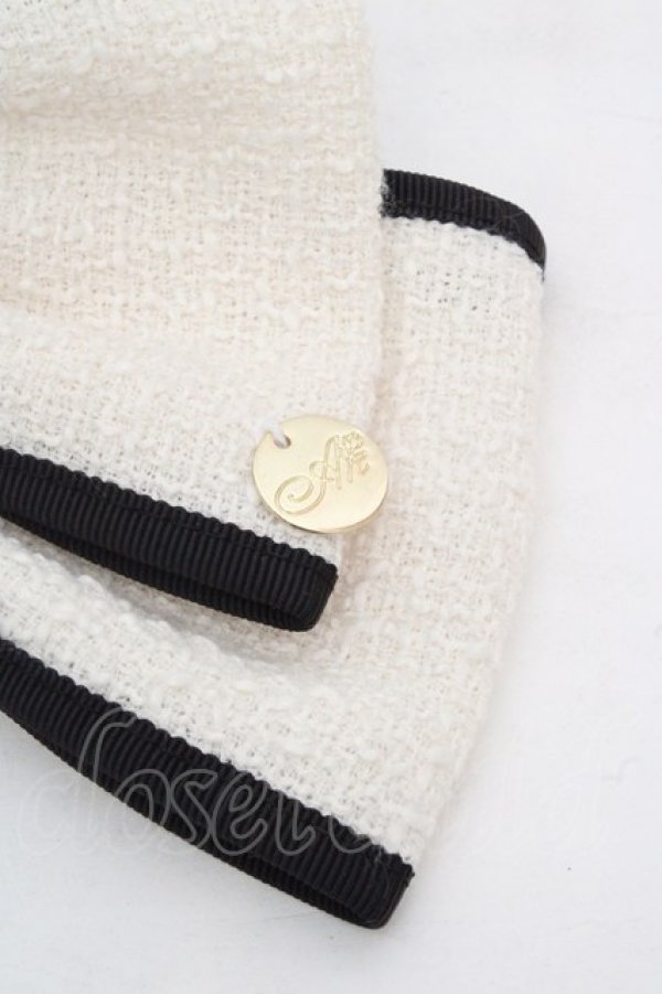 画像2: an another angelus / バイカラーリボンバレッタ  オフシロ×クロ O-26-03-07-057-CA-AC-IG-OS (2)