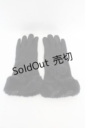 画像: m petit by misako / AMポンポンツキグローブ  クロ O-26-03-07-058-LO-ZA-IG-OS