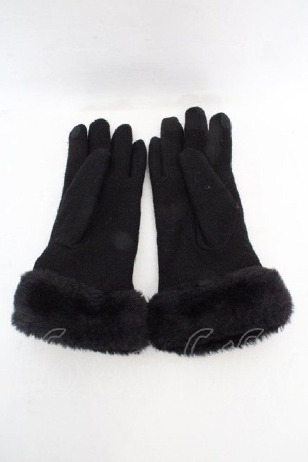 画像2: m petit by misako / AMポンポンツキグローブ  クロ O-26-03-07-058-LO-ZA-IG-OS (2)