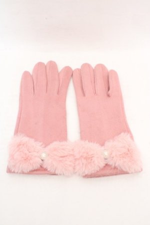 画像: m petit by misako / AMリボンパールツキグローブ  ピンク O-26-03-07-059-LO-ZA-IG-OS