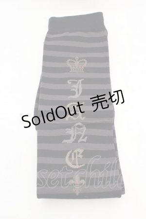 画像: Jane Marple / サイドロゴボーダーオーバーニー  クロ O-26-03-07-064-JM-ZA-OW-OS