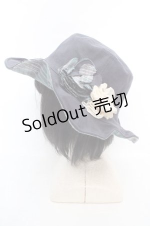 画像: axes femme / モチーフ付きリバーシブルハット  ネイビー×グリーン O-26-03-07-007-AX-AC-OW-OS