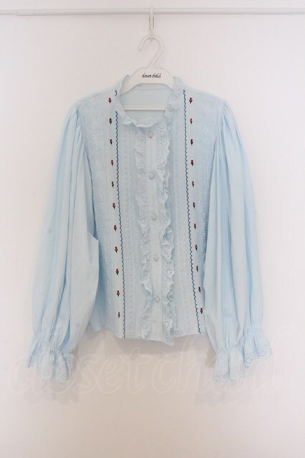 画像1: Candy Stripper / TINY TULIP COTTON BLOUSE　ブラウス 2 サックス O-26-03-07-1001-PU-BL-IG-OS (1)